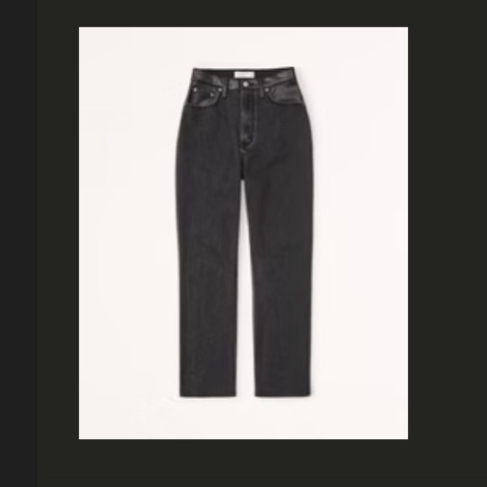 Abercrombie & Fitch Curve Love Black Ultra High Rise Jeans Mixed Faberic